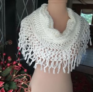NWT White Acrylic Infinity Scarf